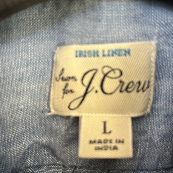 J-crew 1 long sleeve shirts + 1 short sleeve linen shirts size L - Picture 5 of 6